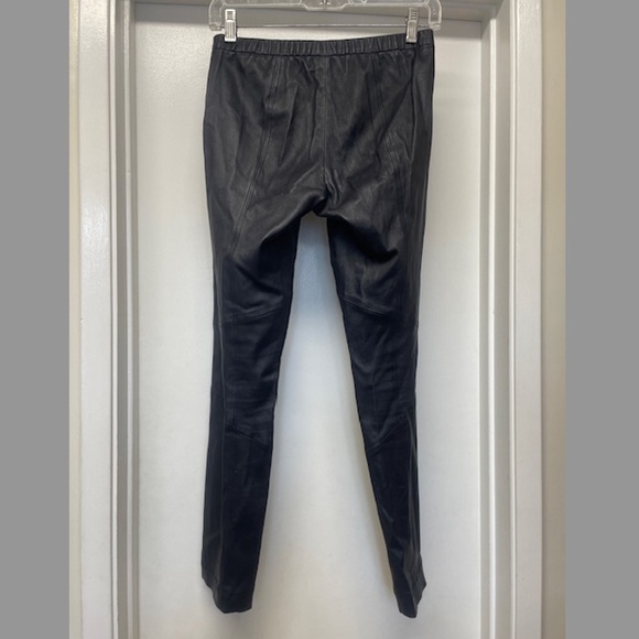 Tory Burch Black Leather Leggings Skinny Slim Pants - Picture 9 of 10